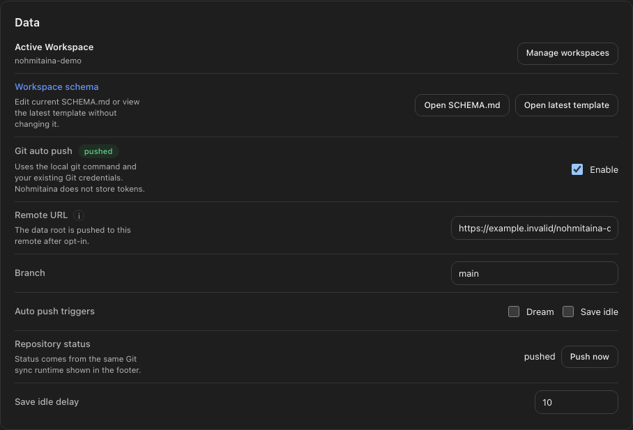 显示 Active Workspace 和 Manage workspaces 按钮的数据设置